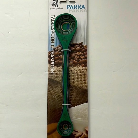 NWT Island Bamboo 9" Peacock Pakkawood 2 in 1 Double Sided Measuring Spoon - Picture 4 of 5